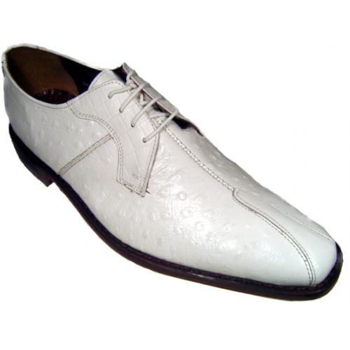 Stacy Adams White Alligator/Ostrich Print Shoes 24228
